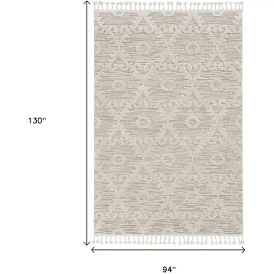 Ivory Beige Diamond Area Rug Photo 3