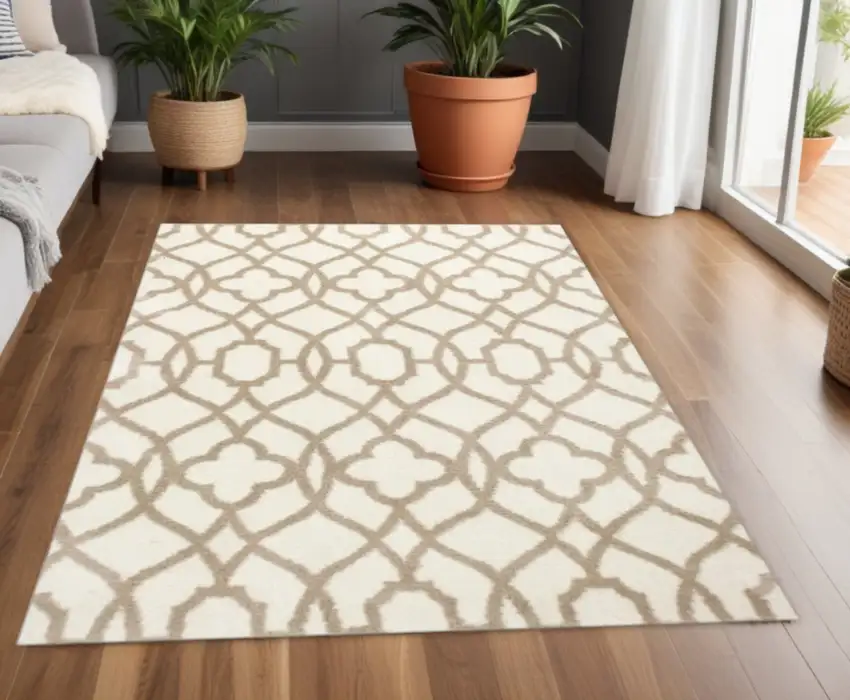 Beige and Ivory Area Rug Photo 2