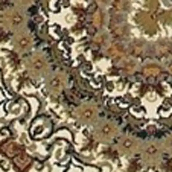 Ivory Black And Brown Medallion Area Rug With Fringe Photo 3