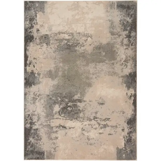 Ivory Black And Gray Abstract Non Skid Area Rug Photo 3
