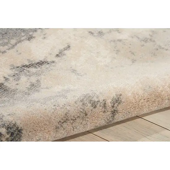 Ivory Black And Gray Abstract Non Skid Area Rug Photo 9