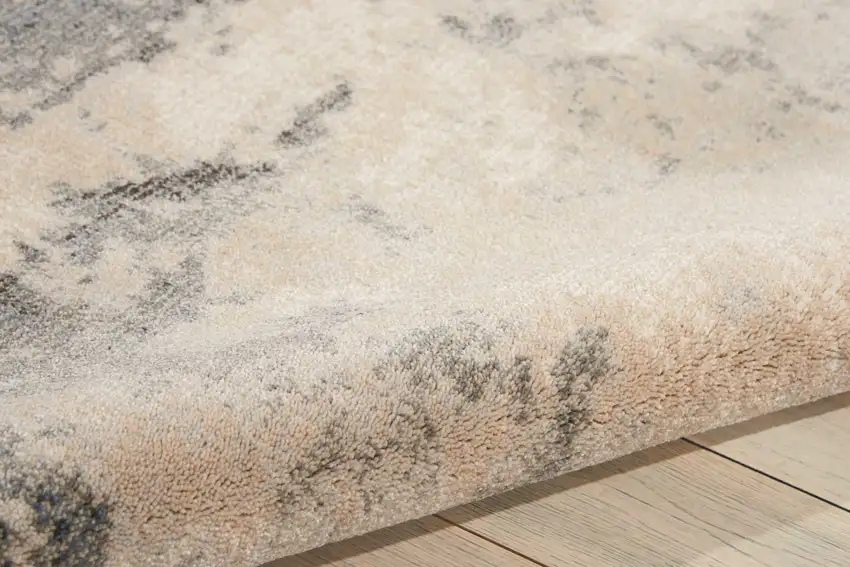 Ivory Black And Gray Abstract Non Skid Area Rug Photo 9