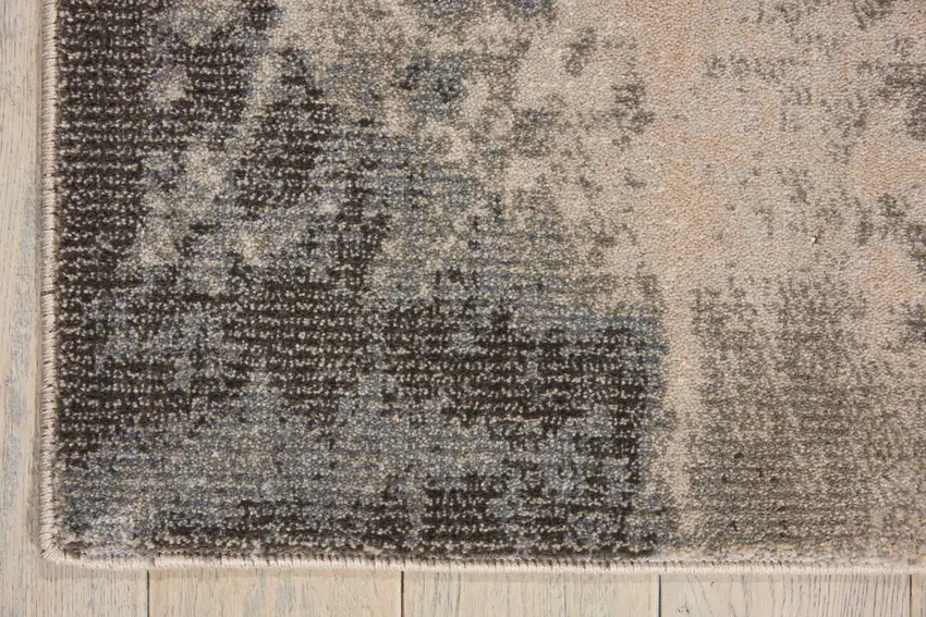 Ivory Black And Gray Abstract Non Skid Area Rug Photo 9
