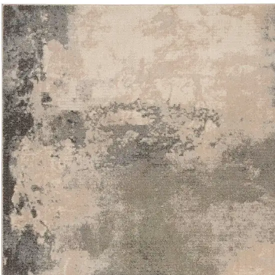 Ivory Black And Gray Abstract Non Skid Area Rug Photo 6