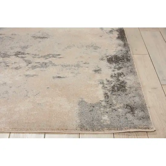 Ivory Black And Gray Abstract Non Skid Area Rug Photo 8