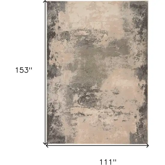 Ivory Black And Gray Abstract Non Skid Area Rug Photo 3