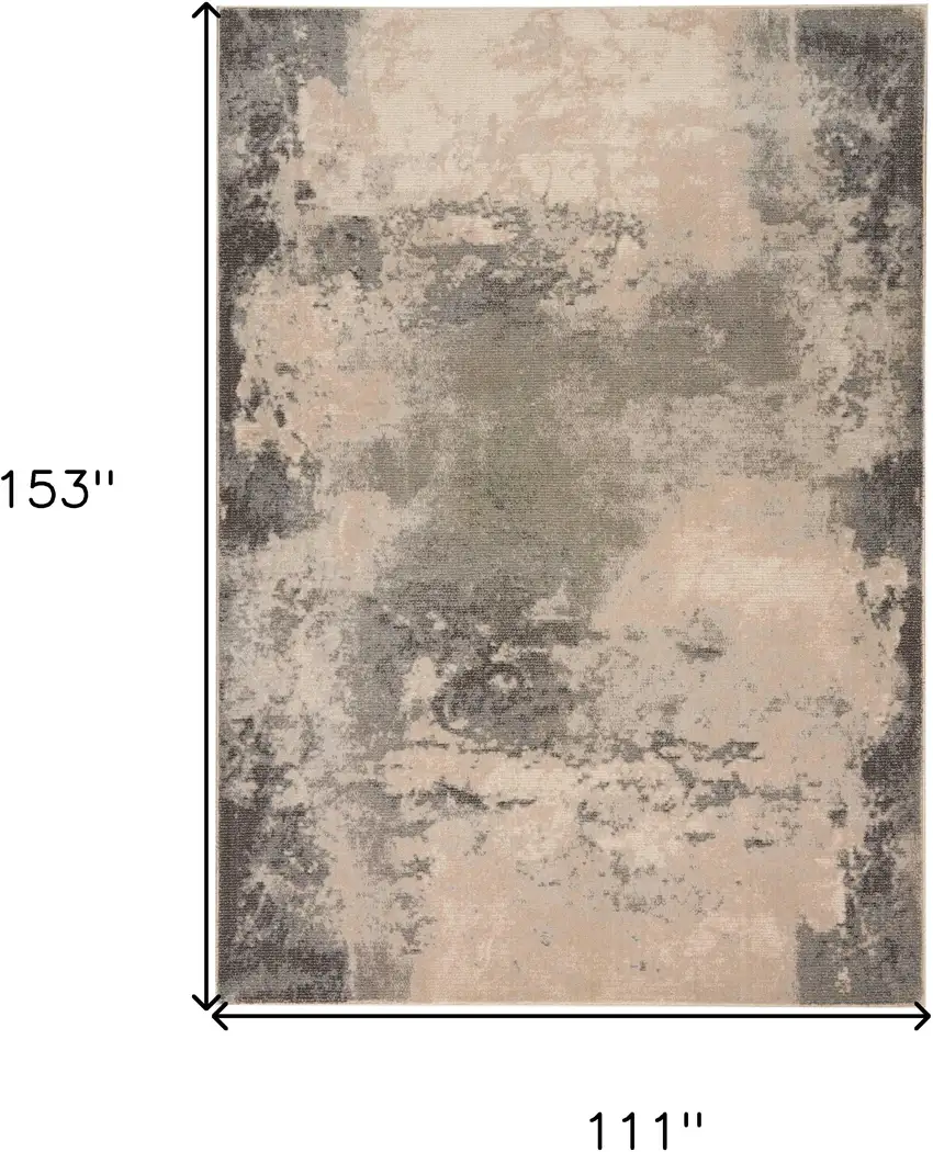 Ivory Black And Gray Abstract Non Skid Area Rug Photo 3