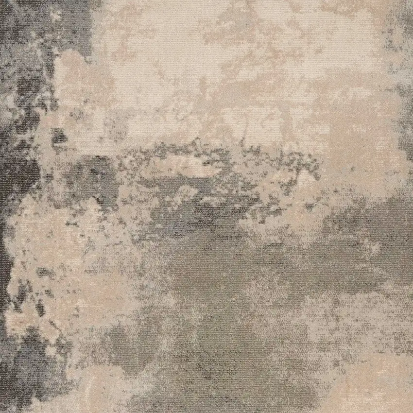 Ivory Black And Gray Abstract Non Skid Area Rug Photo 6