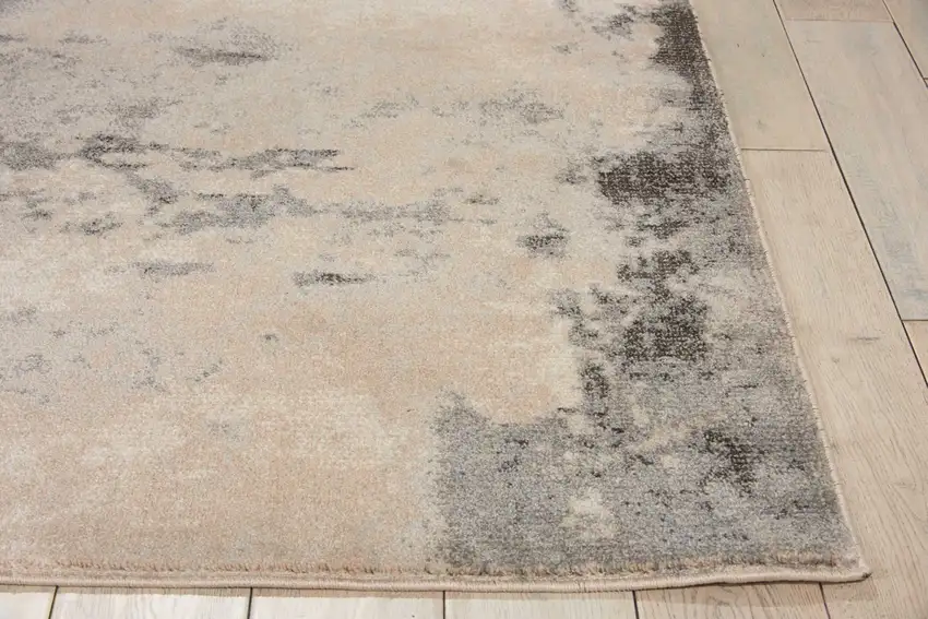 Ivory Black And Gray Abstract Non Skid Area Rug Photo 8