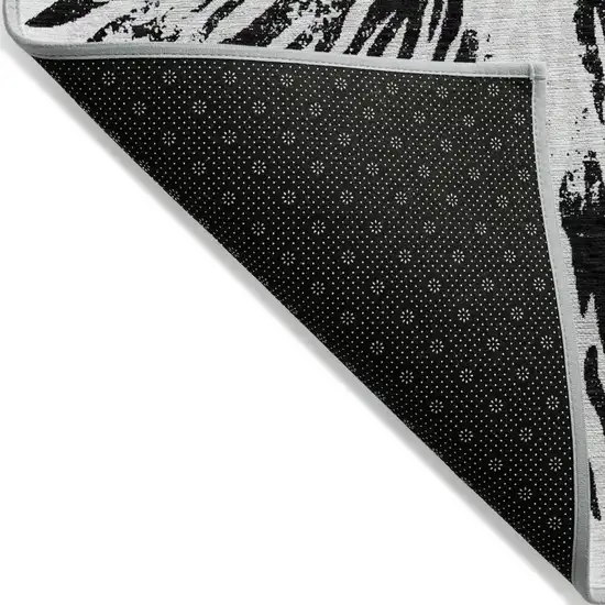 Ivory Black And Gray Abstract Washable Indoor Outdoor Area Rug Photo 4