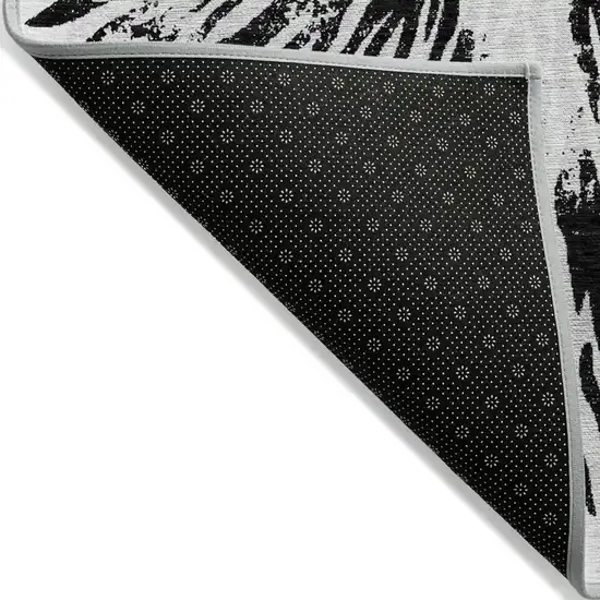 Ivory Black And Gray Abstract Washable Indoor Outdoor Area Rug Photo 4