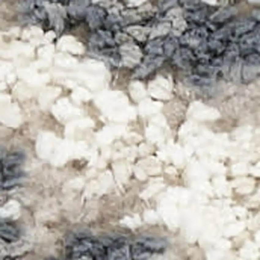 Ivory Black And Gray Floral Distressed Non Skid Area Rug Photo 3