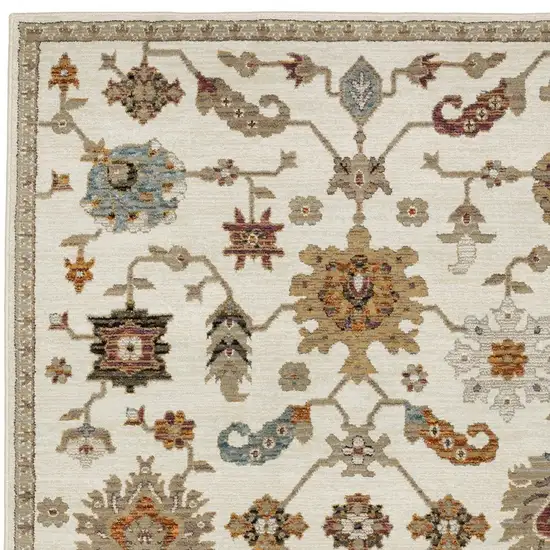 Ivory Black And Red Oriental Area Rug Photo 8