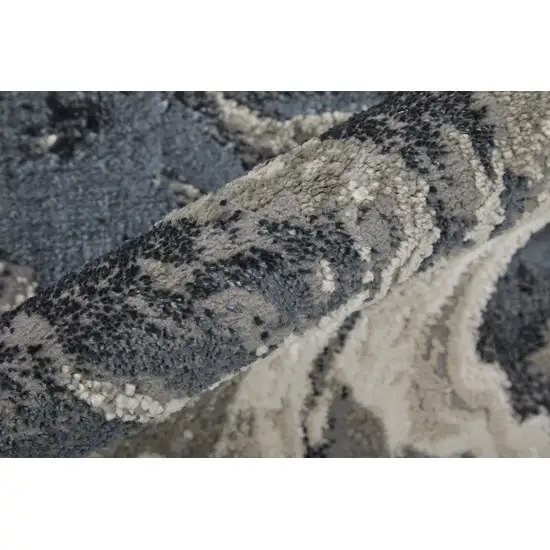 Ivory Black And Taupe Abstract Area Rug Photo 9