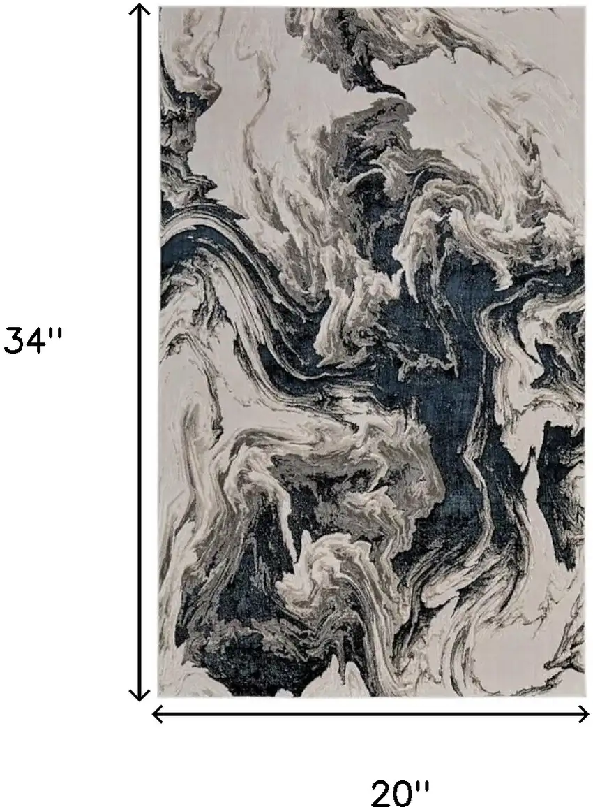 Ivory Black And Taupe Abstract Area Rug Photo 8