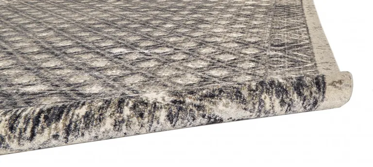 Ivory Black And Taupe Abstract Stain Resistant Area Rug Photo 3