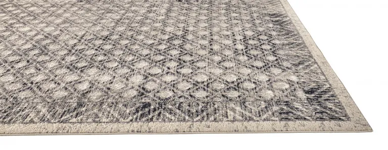 Ivory Black And Taupe Abstract Stain Resistant Area Rug Photo 4