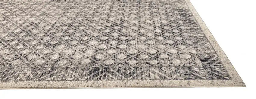 Ivory Black And Taupe Abstract Stain Resistant Area Rug Photo 5