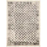 Photo of Ivory Black And Taupe Abstract Stain Resistant Area Rug