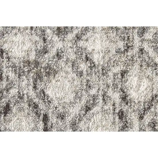 Ivory Black And Taupe Abstract Stain Resistant Area Rug Photo 8