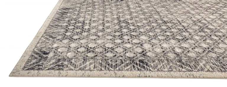 Ivory Black And Taupe Abstract Stain Resistant Area Rug Photo 3