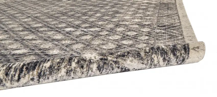 Ivory Black And Taupe Abstract Stain Resistant Area Rug Photo 6