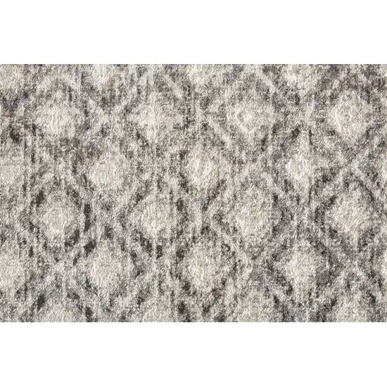 Ivory And Black Abstract Geometric Area Rug Photo 9