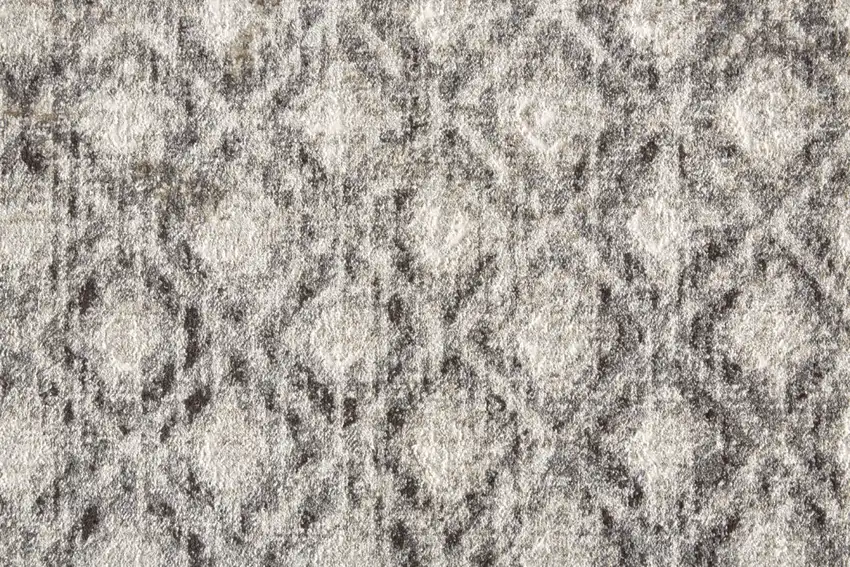 Ivory Black And Taupe Round Abstract Stain Resistant Area Rug Photo 7