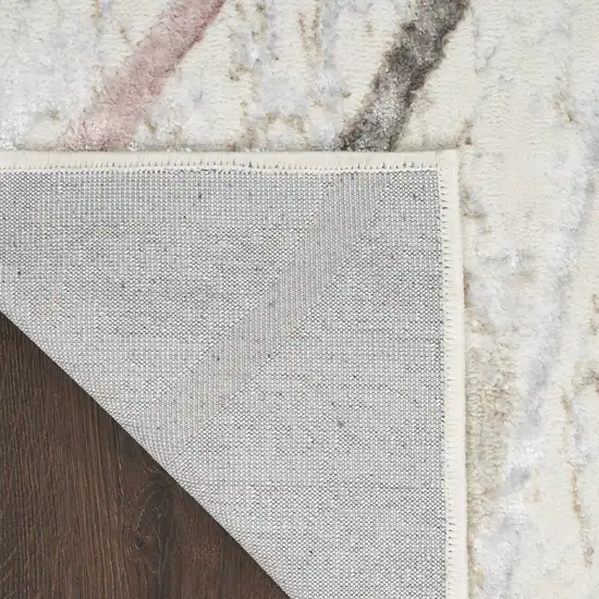 Ivory Black and Brown Abstract Non Skid Area Rug Photo 9