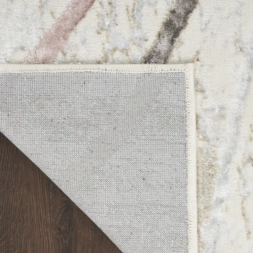 Ivory Black and Brown Abstract Non Skid Area Rug Photo 9