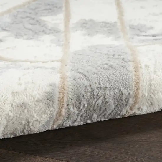 Ivory Black and Gray Abstract Non Skid Area Rug Photo 7