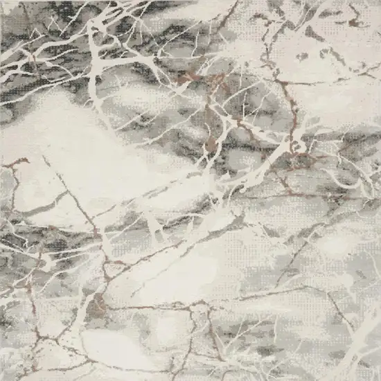 Ivory Black and Gray Abstract Non Skid Area Rug Photo 1