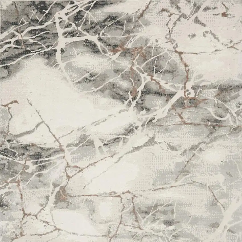 Ivory Black and Gray Abstract Non Skid Area Rug Photo 1