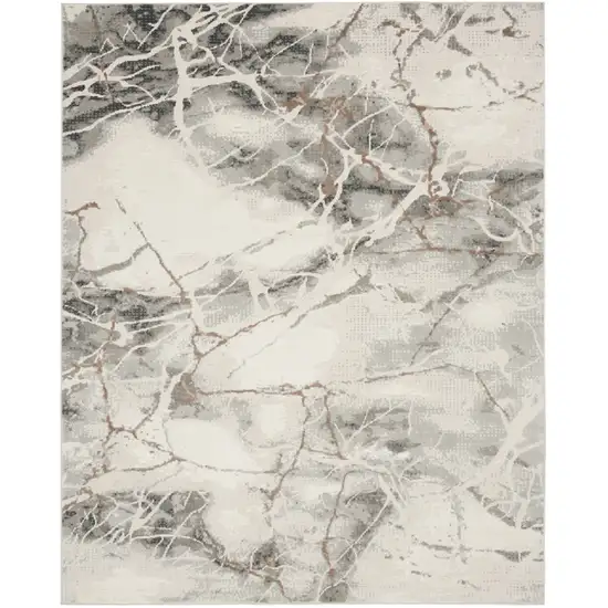 Ivory Black and Gray Abstract Non Skid Area Rug Photo 8