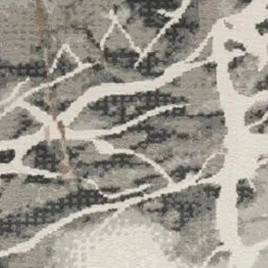 Ivory Black and Gray Abstract Non Skid Area Rug Photo 3