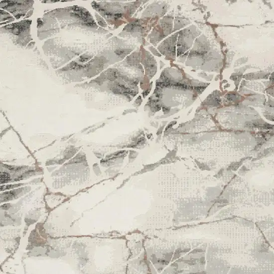 Ivory Black and Gray Abstract Non Skid Area Rug Photo 6