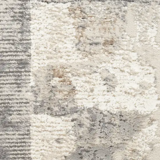 Ivory Black and Gray Abstract Non Skid Area Rug Photo 4