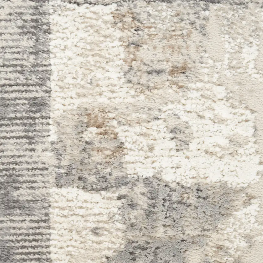 Ivory Black and Gray Abstract Non Skid Area Rug Photo 4