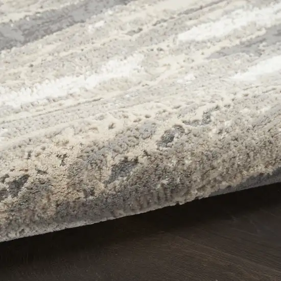 Ivory Black and Gray Abstract Non Skid Area Rug Photo 6