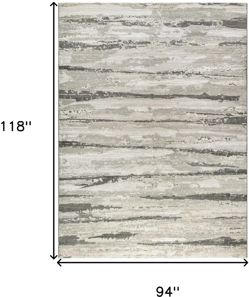 Ivory Black and Gray Abstract Non Skid Area Rug Photo 3