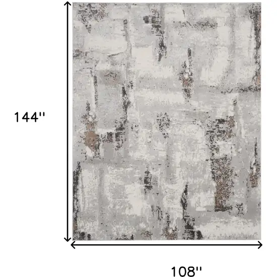 Ivory Black and Gray Abstract Non Skid Area Rug Photo 3
