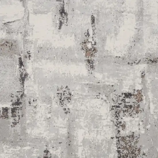 Ivory Black and Gray Abstract Non Skid Area Rug Photo 4