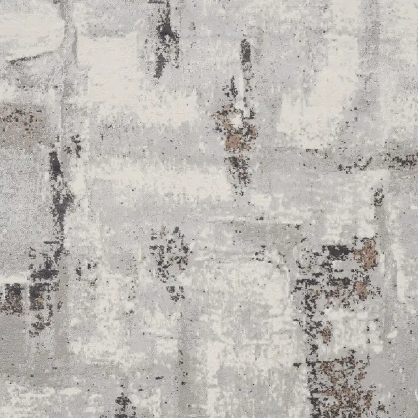 Ivory Black and Gray Abstract Non Skid Area Rug Photo 4