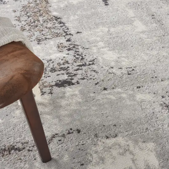 Ivory Black and Gray Abstract Non Skid Area Rug Photo 7