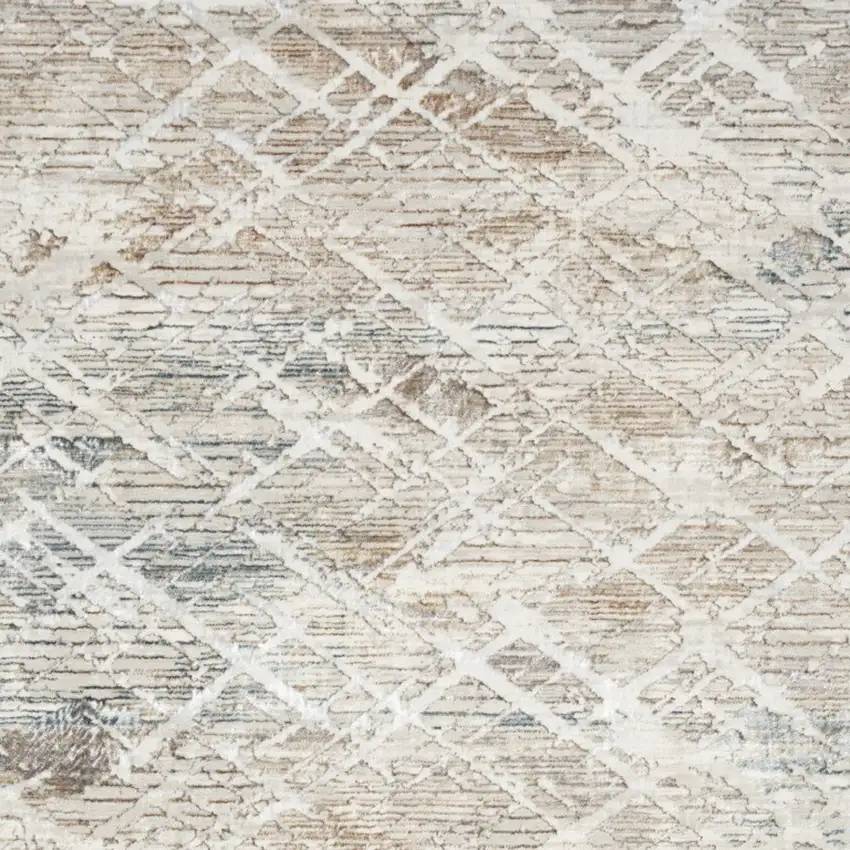 Ivory Black and Gray Abstract Non Skid Area Rug Photo 4