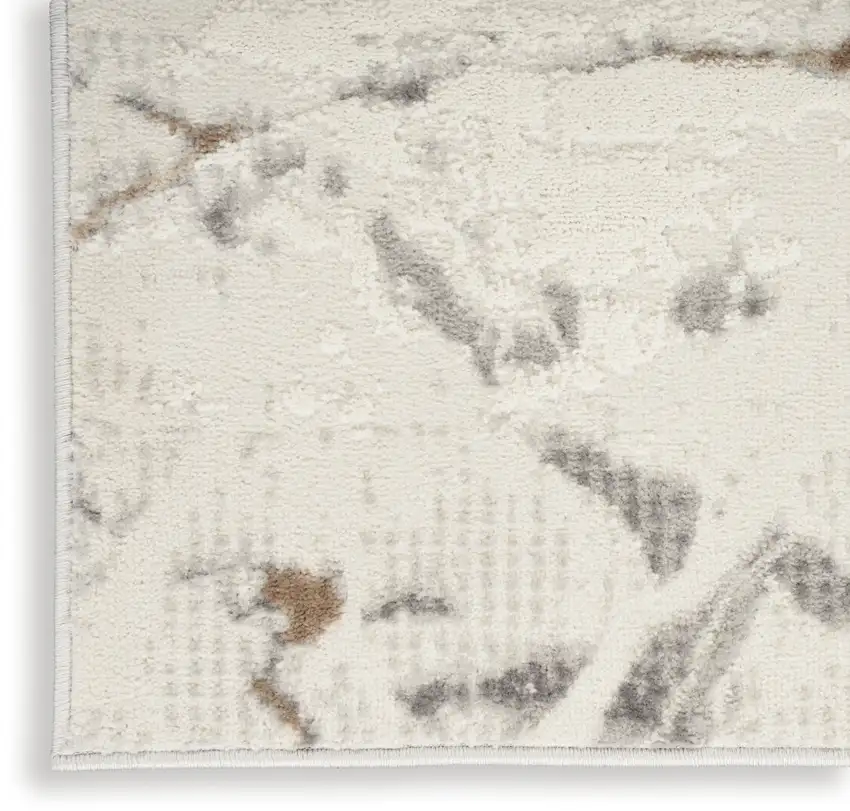Ivory Black and Gray Abstract Non Skid Area Rug Photo 9