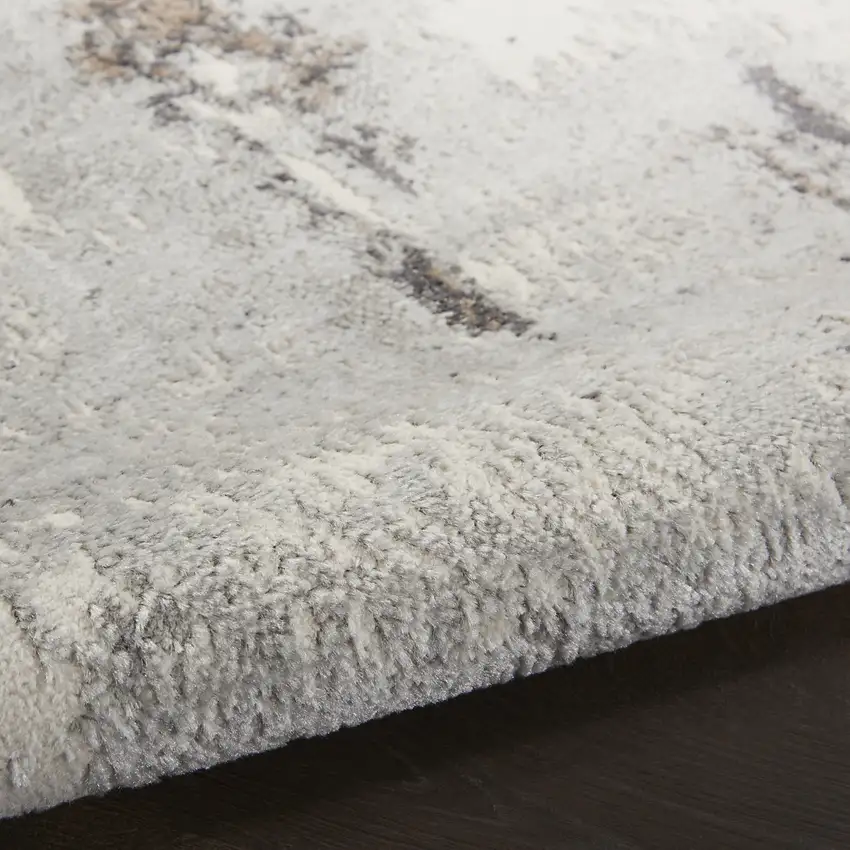 Ivory Black and Gray Abstract Non Skid Area Rug Photo 8