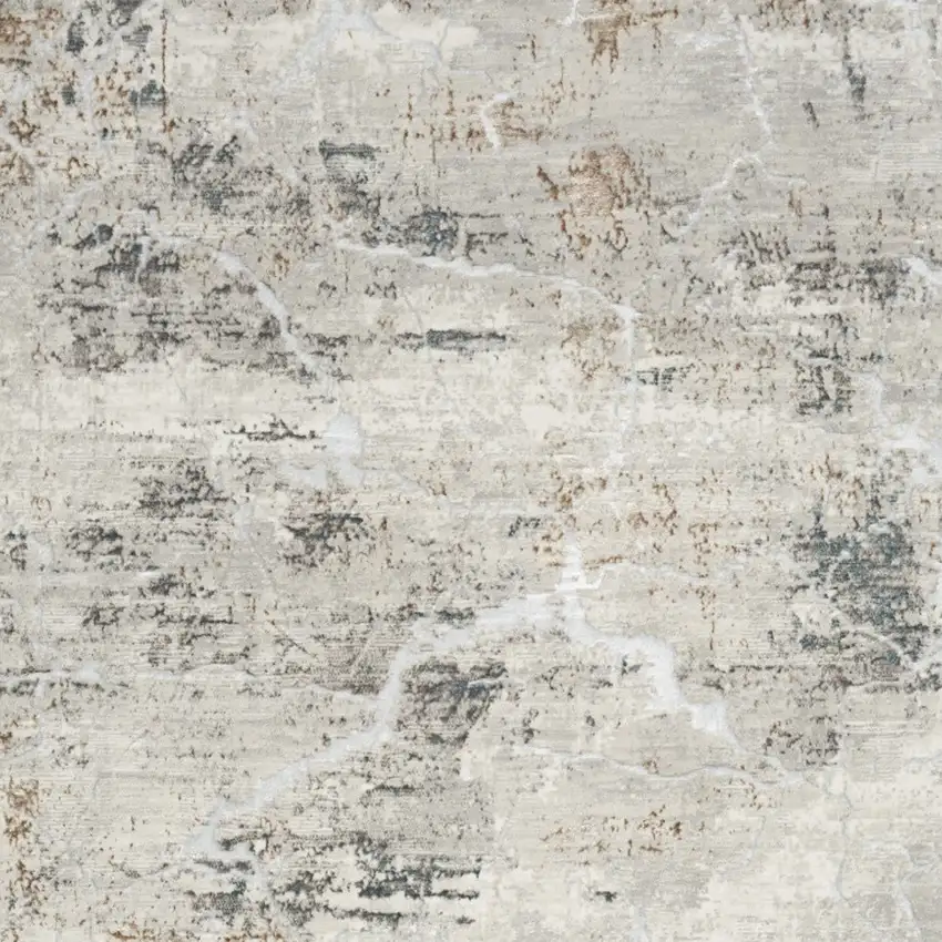 Ivory Black and Gray Abstract Non Skid Area Rug Photo 4