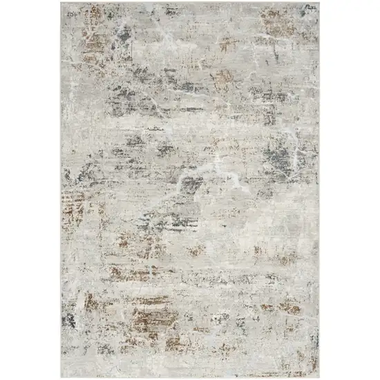 Ivory Black and Gray Abstract Non Skid Area Rug Photo 1