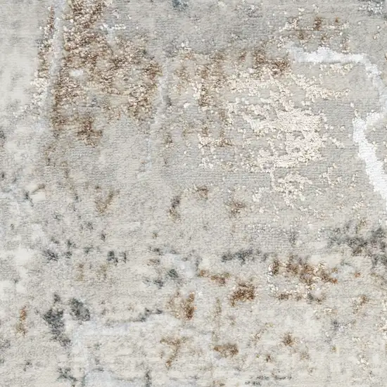 Ivory Black and Gray Abstract Non Skid Area Rug Photo 5